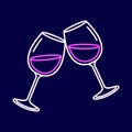 Vector Cute Wine Glasses Cheers Icon