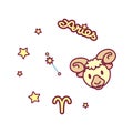 Vector cute Zodiac sign Royalty Free Stock Photo