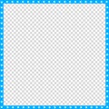 Vector cyan blue and white square border of animal paws print isolated