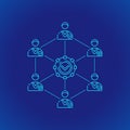 Blockchain distributed ledger technology illustration