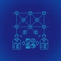 Blockchain distributed ledger technology illustration