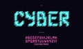 Vector cyber font trendy typography style Royalty Free Stock Photo