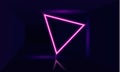 Vector Cyber Tunnel , Glowing Triangle, Ultraviolet Rays, Perspective Background