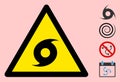Vector Cyclone Warning Triangle Sign Icon
