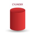 Vector cylinder with gradients and shadow for game, icon, package design, logo, mobile, ui, web, education. 3d cylinder