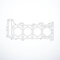 Vector cylinder head gasket isolated Royalty Free Stock Photo