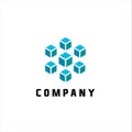 Vector 3d abstract box business concept creative cube design element