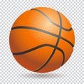 Vector 3d basketball ball on transparent background. Re