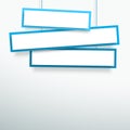 Vector 3d Blank Blue 3 Line Wonky Hanging Banners