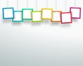 Vector 3d Blank Colourful Square Frames Hanging Design Royalty Free Stock Photo