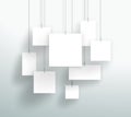 Vector 3d Blank White Square Boxes Hanging Design Royalty Free Stock Photo