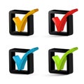 Vector 3D Check Mark - Tick Icons Set