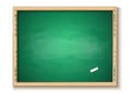 Vector 3d classroom chalkboard piece of chalk Royalty Free Stock Photo