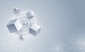 Vector 3d cubic abstract background. Science and technology. Big data and Internet connection. Vector illustration. Royalty Free Stock Photo