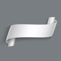 Vector 3d Curved Paper Banner on Grey