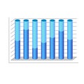 Vector 3d cylinder chart diagram blue graph