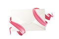 Vector 3d envelope, ribbon valentine day card Royalty Free Stock Photo