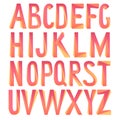 Vector 3d font. Tricolor twisted alphabet. Impossible Geometry letters. Mobius stripes, zigzag and winded shapes. Modern