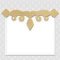 Vector 3D frame, festive pattern embossing, gold insert