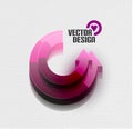 Vector 3d glossy arrow circle hi-tech concept