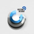 Vector 3d glossy arrow circle hi-tech concept