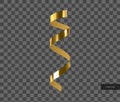 Vector 3d gold glossy realistic serpentine. Golden design element