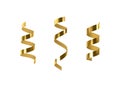 Vector 3d gold glossy realistic serpentine. Golden design element