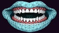Vector 3d Human Teeth Closeup. Teeth for Medical and Healthy. Low Poly Wireframe. Vector Illustration Royalty Free Stock Photo