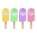 Vector 3d ice cream on a stick icon isolated; set of colorful ice cream signs; EPS 10 Royalty Free Stock Photo