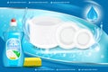 Dishwashing liquid ad vector 3d illustration Royalty Free Stock Photo