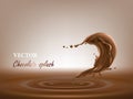 Realistic chocolate splash vector illustration Royalty Free Stock Photo