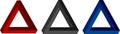 Vector 3d impossible triangles set. Outline geometric collection of impossible objects.
