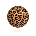 Vector 3d isolated realistic sphere in leopard print skin colors Royalty Free Stock Photo