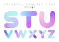 Vector 3D Liquid Paint Letters. Colorful Neon Rounded Font.