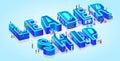 Isometric Word Leadership on Light Blue Background Royalty Free Stock Photo