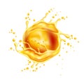 Vector 3d orange juice splash flowing liquid Royalty Free Stock Photo