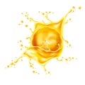 Vector 3d orange juice splash flowing liquid Royalty Free Stock Photo