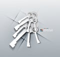 Vector 3d paper keys modern design Royalty Free Stock Photo