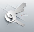 Vector 3d paper keys modern design Royalty Free Stock Photo