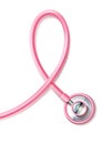 Vector 3d pink stethoscope breast cancer awareness Royalty Free Stock Photo