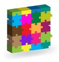 Vector 3D puzzle square shape