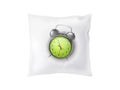 Vector 3d realistic alarm clock on pillow
