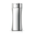 Vector 3d realistic aluminum shampoo bottle.