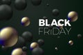 Vector black friday sale banner with black, gold Royalty Free Stock Photo