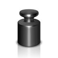 Vector 3d Realistic Black Metal Gray Calibration Laboratory Weight Icon with Reflection Closeup Isolated on White