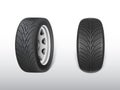 Vector 3d realistic black tyre with tread