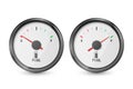 Vector 3d Realistic Black and White Circle Gas Fuel Tank Gauge, Oil Level Bar Icon Set Isolated on White Background. Car Royalty Free Stock Photo