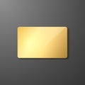 Vector 3d Realistic Blank Golden Credit Card. Design Template of Plastic Credit or Debit Card for Mockup, Branding Royalty Free Stock Photo