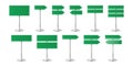 Vector 3d Realistic Blank Green Road Warning Direction Sign Icon Set Closeup Isolated. Danger Blank Warning Empty Signs Royalty Free Stock Photo