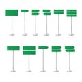 Vector 3d Realistic Blank Green Road Warning Direction Sign Icon Set Closeup Isolated. Danger Blank Warning Empty Signs Royalty Free Stock Photo